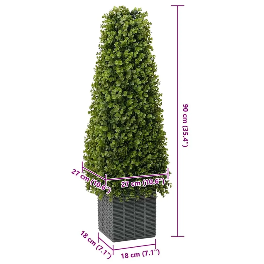 Tour en Herbe Eucalyptus Vert 27 x 27 x 90 cm Plastique - 6