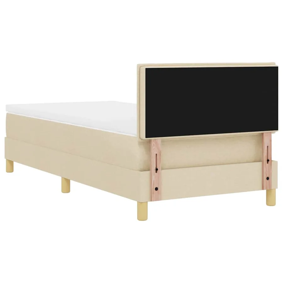 Lit à ressorts avec coussin Crème 90 x 200 cm tissu - 9