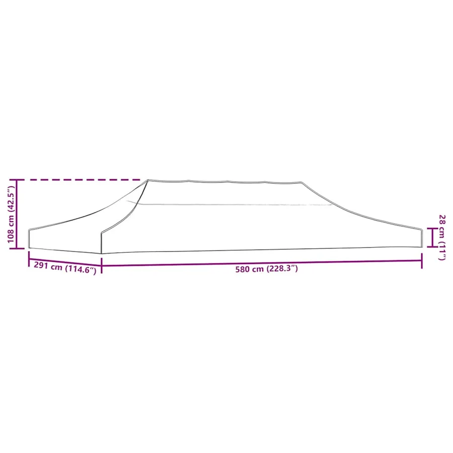 Toit de tente de réception 3 x 6 m Crème - 4