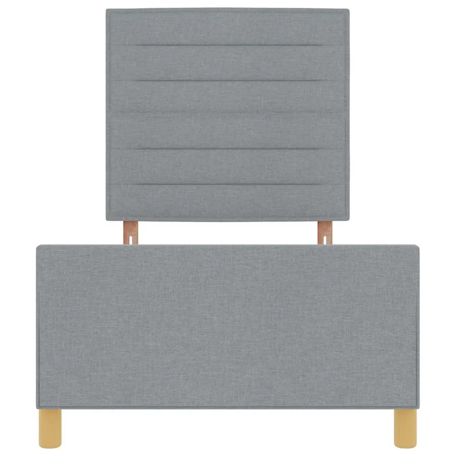 Cadre de lit avec tête de lit Gris clair 90 x 200 cm tissu - 7