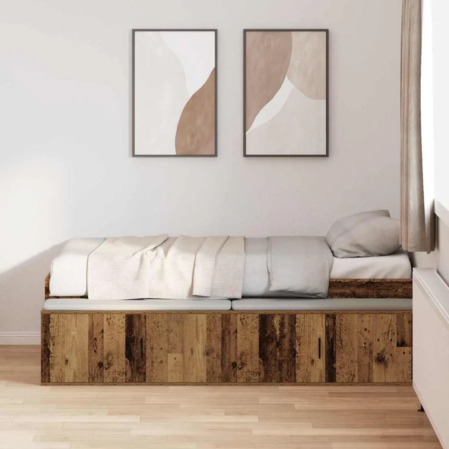 Cadre de lit Bois Ancien 90 x 200 cm Bois d'ingénierie - 3