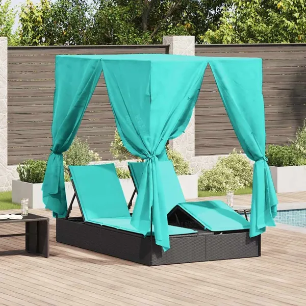 Transat double Réglable Turquoise 205 x 129 x 200 cm polyrotin