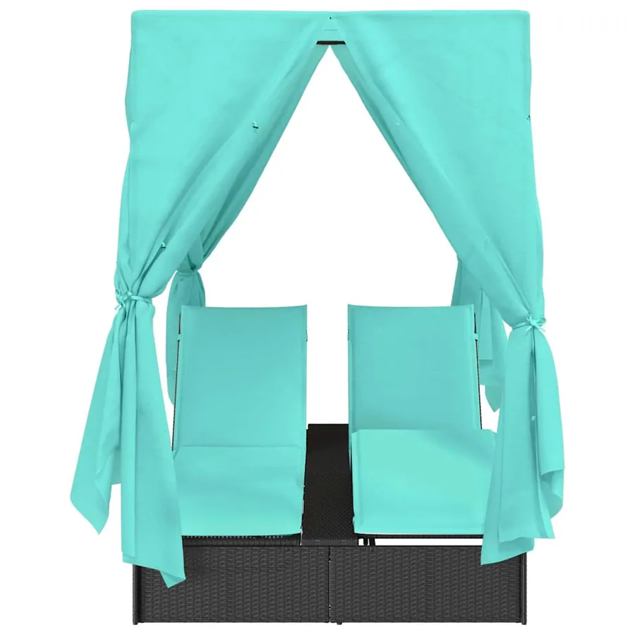Transat double Réglable Turquoise 205 x 129 x 200 cm polyrotin - 5