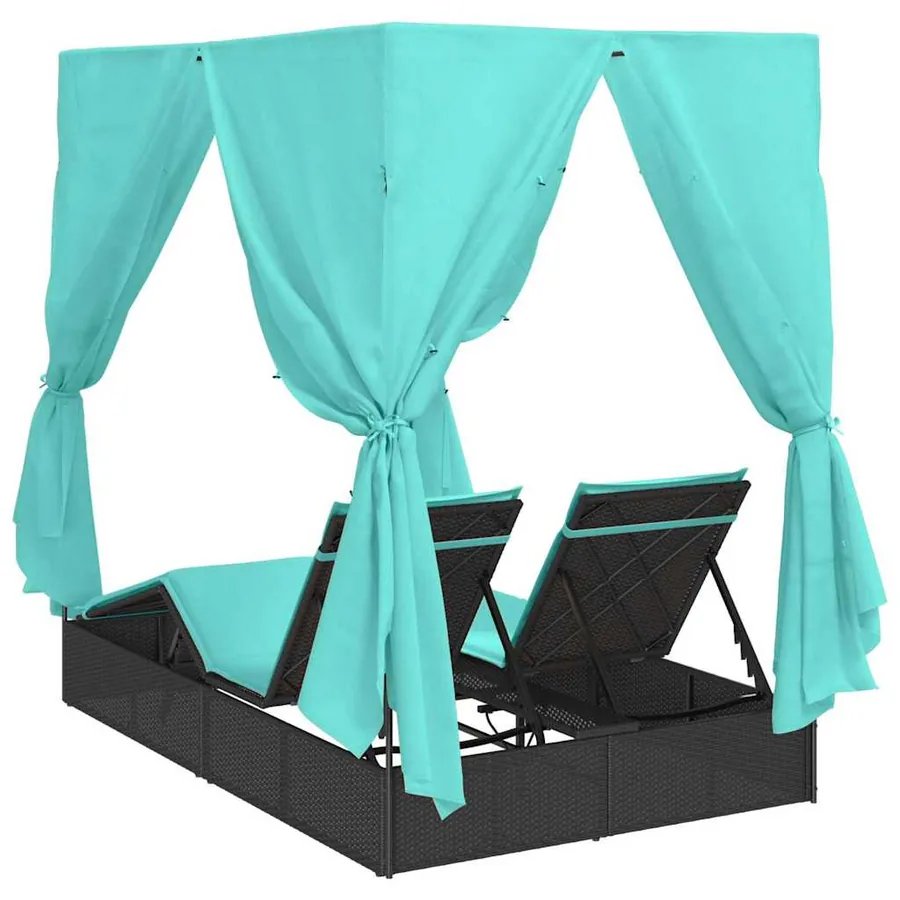 Transat double Réglable Turquoise 205 x 129 x 200 cm polyrotin - 7