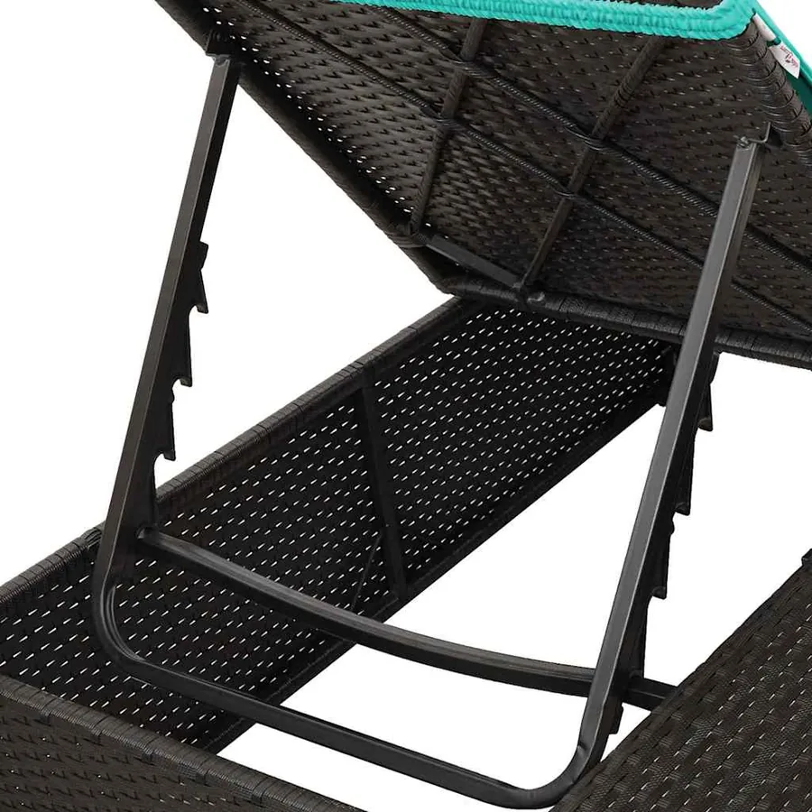 Transat double Réglable Turquoise 205 x 129 x 200 cm polyrotin - 9