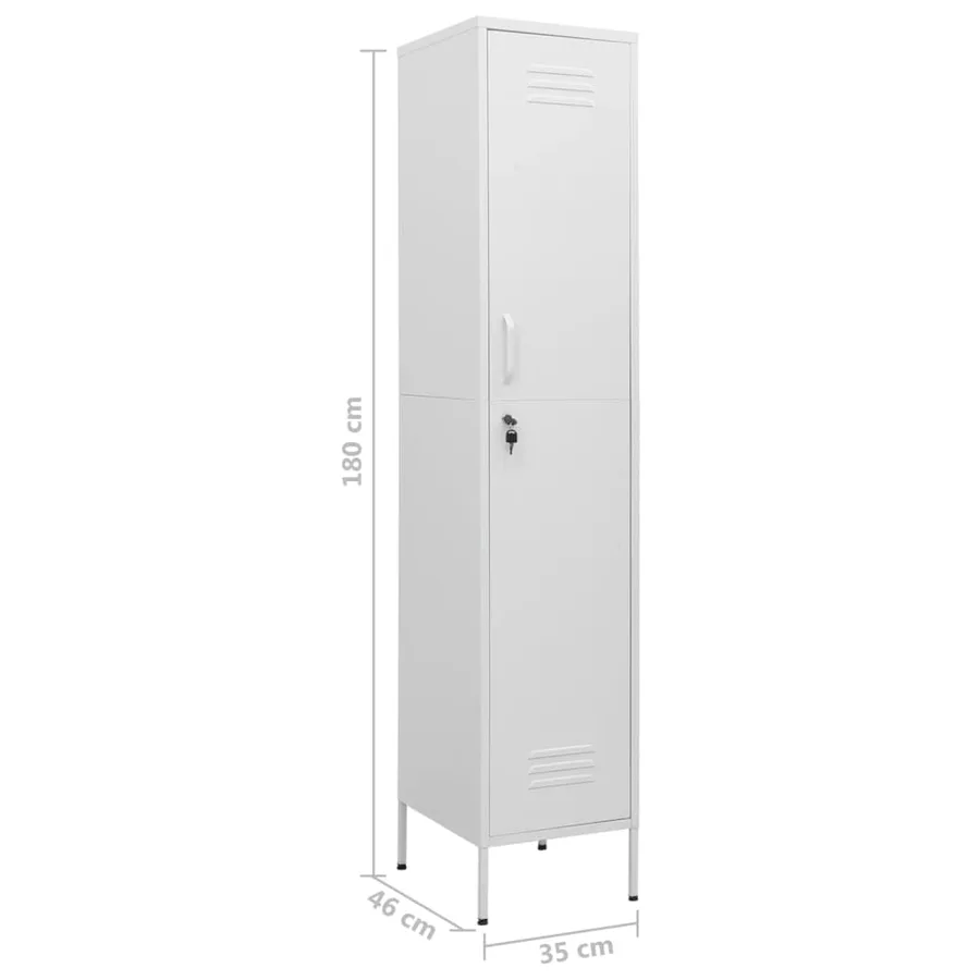 Armoire à casiers Blanc 35x46x180 cm Acier - 9