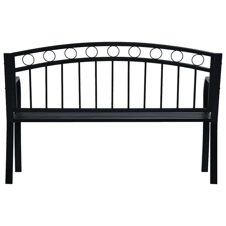 Banc de jardin 125 cm Noir Acier - 4