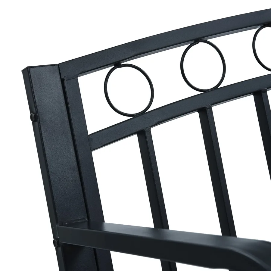 Banc de jardin 125 cm Noir Acier - 5