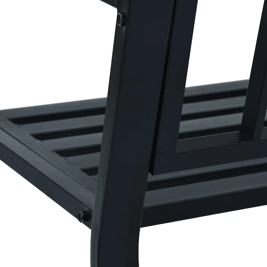 Banc de jardin 125 cm Noir Acier - 7