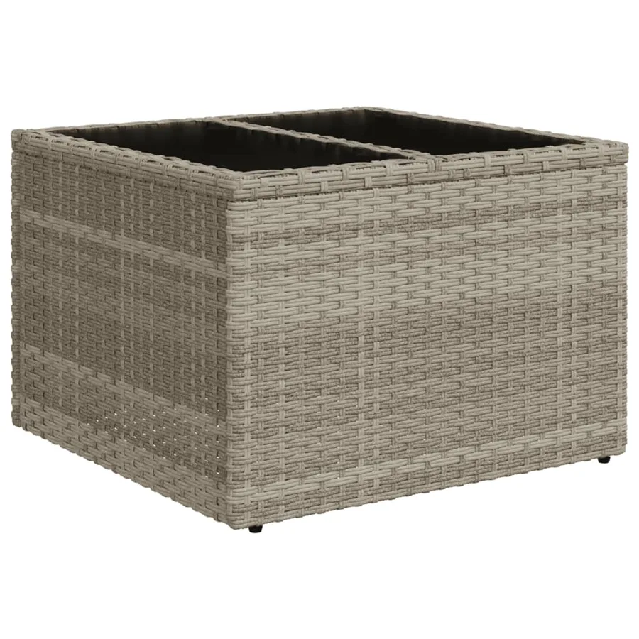 Ensemble de canapé de jardin 11 pcs avec coussins gris résine tressée - 3