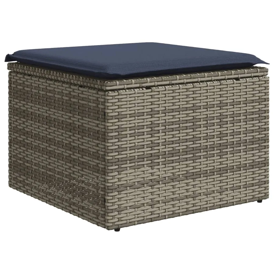 Ensemble de canapé de jardin 6 pcs avec coussins gris résine tressée - 3