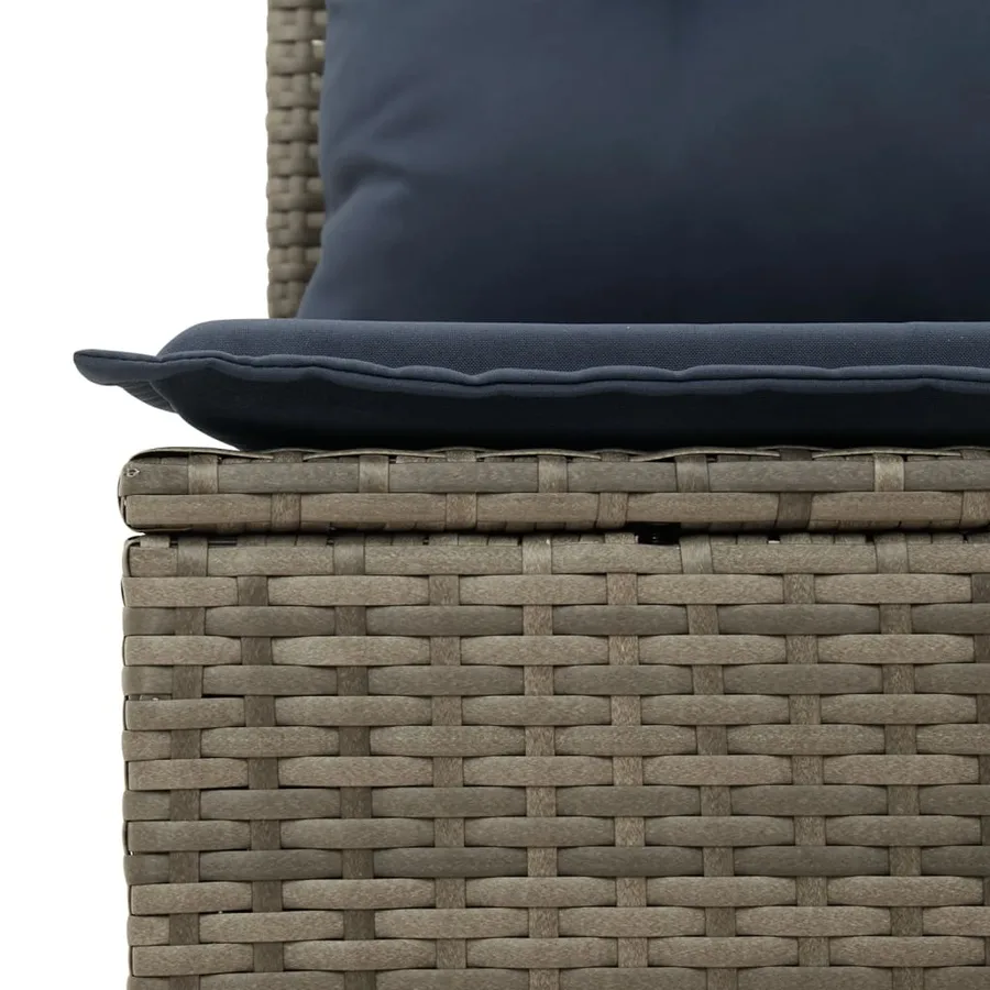 Ensemble de canapé de jardin 6 pcs avec coussins gris résine tressée - 5