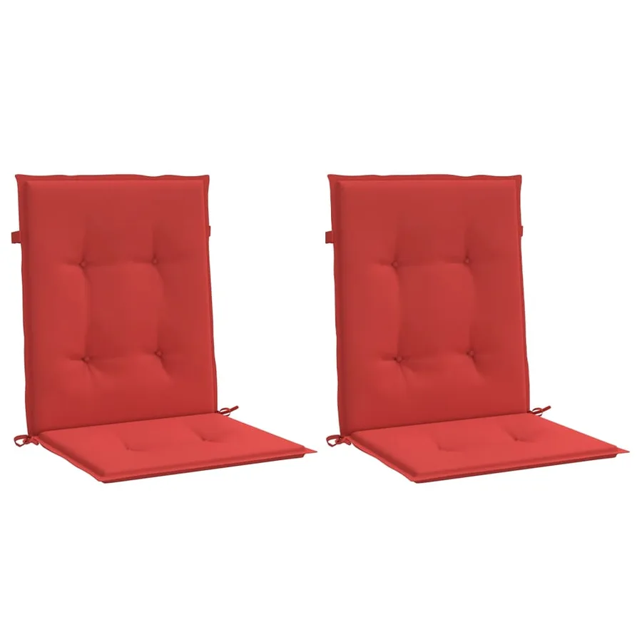 Coussins de chaise de jardin à dossier bas lot de 2 rouge - 3