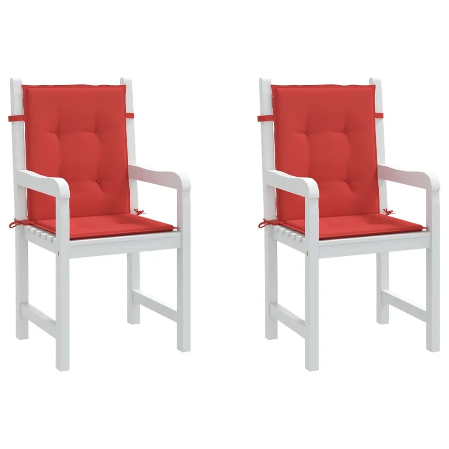 Coussins de chaise de jardin à dossier bas lot de 2 rouge - 4
