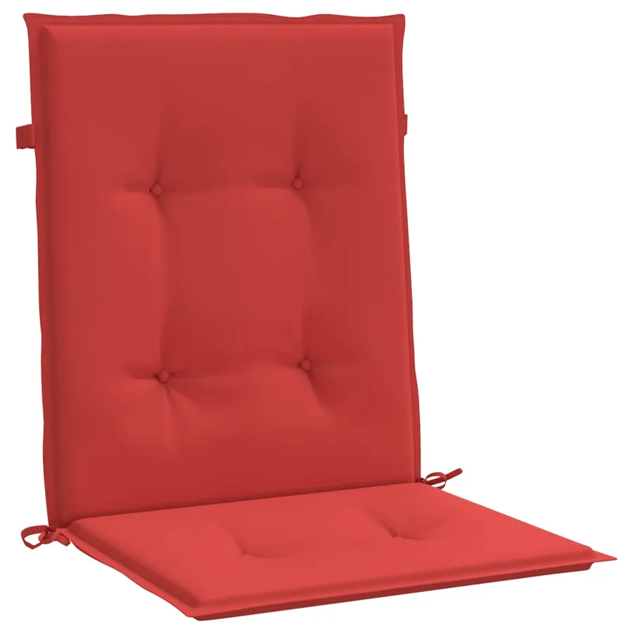 Coussins de chaise de jardin à dossier bas lot de 2 rouge - 5