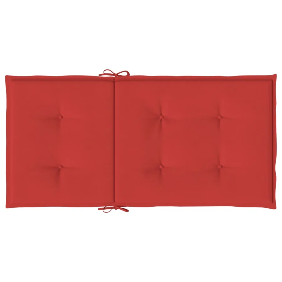 Coussins de chaise de jardin à dossier bas lot de 2 rouge - 7