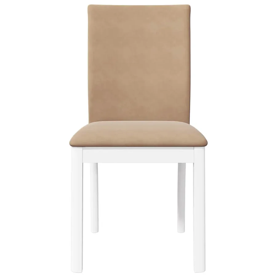 Chaises à manger coussins 2 pcs blanc bois massif caoutchouc - 5