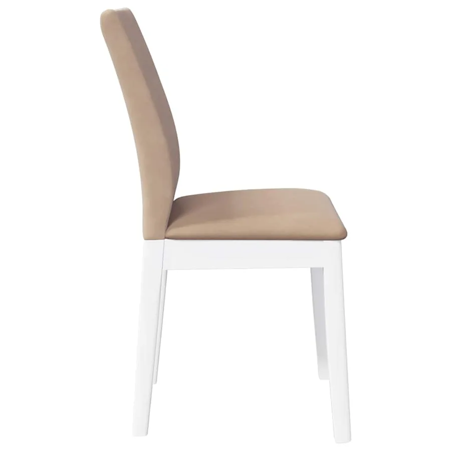 Chaises à manger coussins 2 pcs blanc bois massif caoutchouc - 6