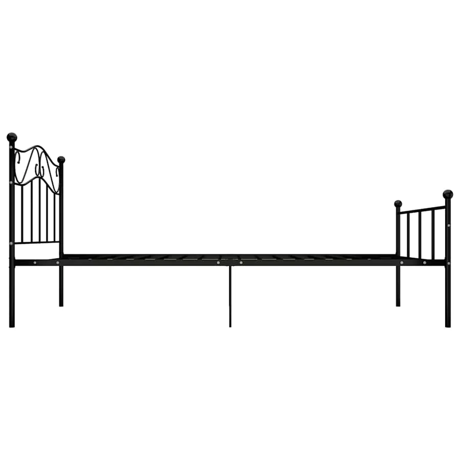 Cadre de lit sans matelas noir métal 90x200 cm - 4