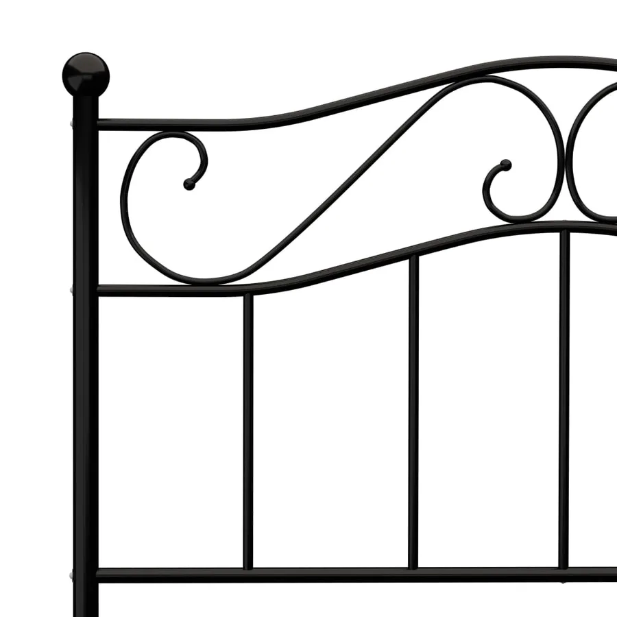 Cadre de lit sans matelas noir métal 90x200 cm - 5