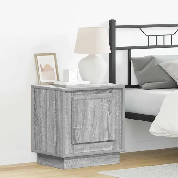 Cabinet de chevet Gris 44 x 34,5 x 45 cm Bois d'ingénierie