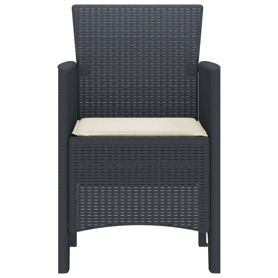 Chaise de jardin 4 pcs Anthracite 53 x 49 x 85 cm Polypropylène - 3