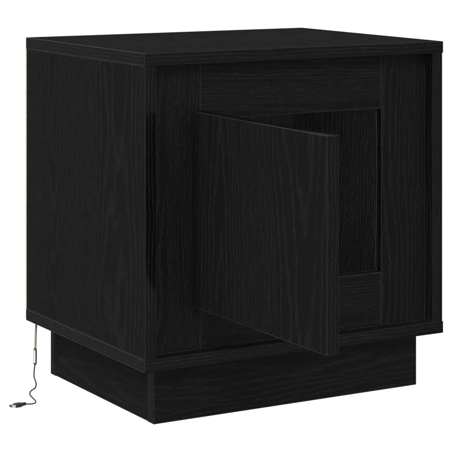 Cabinet de chevet Noir 44 x 34,5 x 45 cm Bois d'ingénierie - 5