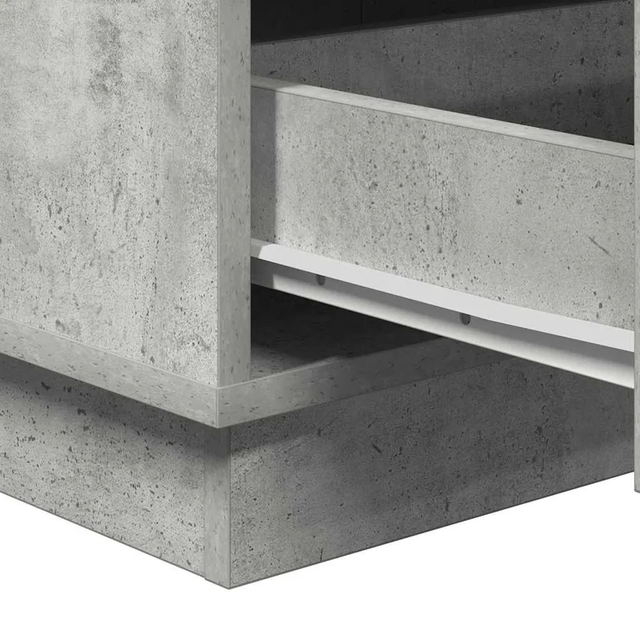 Cabinet de chevet avec tiroir Gris béton 39 x 34,5 x 65 cm - 11