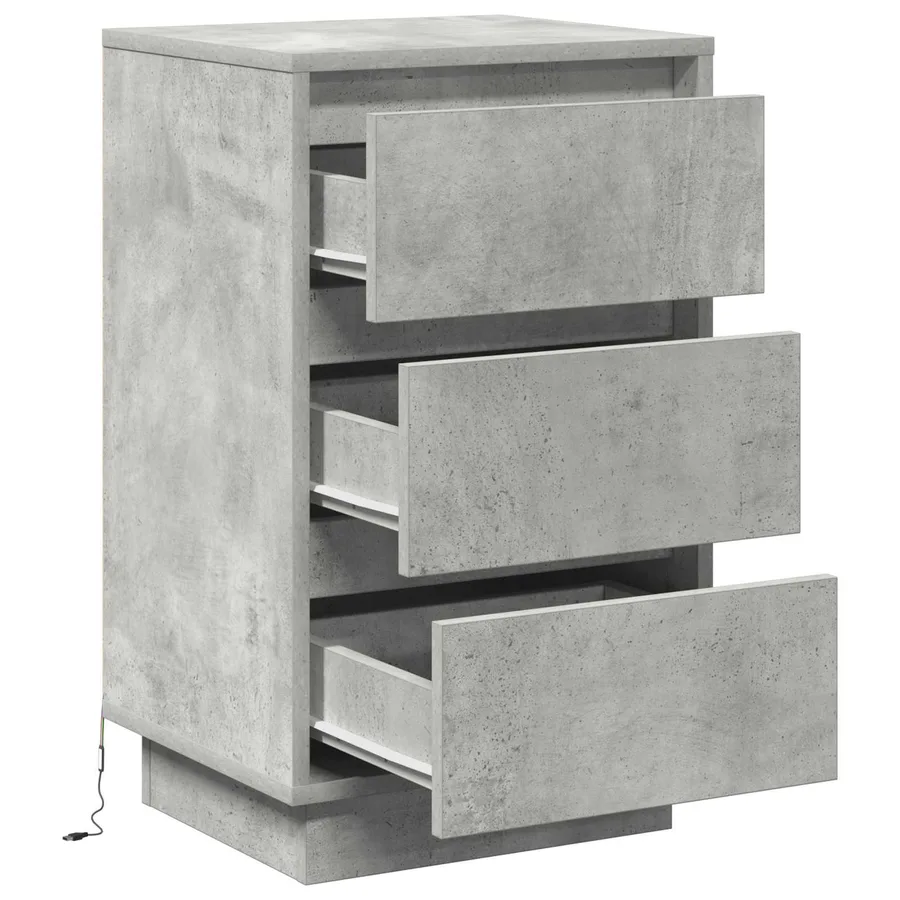 Cabinet de chevet avec tiroir Gris béton 39 x 34,5 x 65 cm - 5