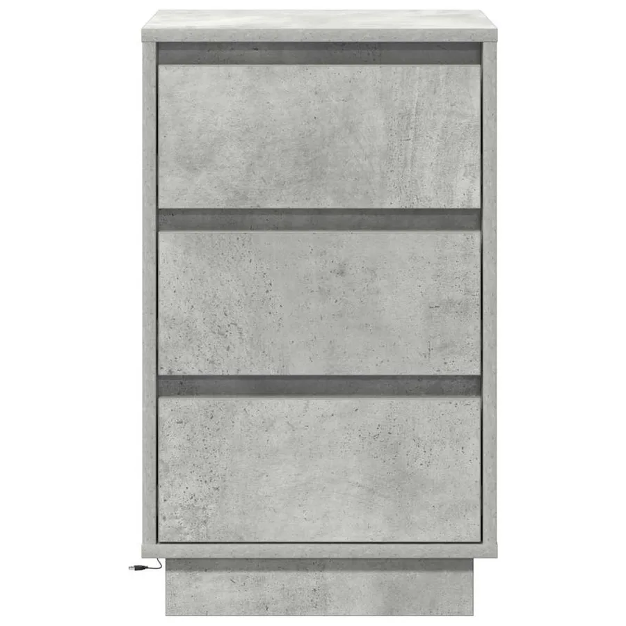 Cabinet de chevet avec tiroir Gris béton 39 x 34,5 x 65 cm - 7