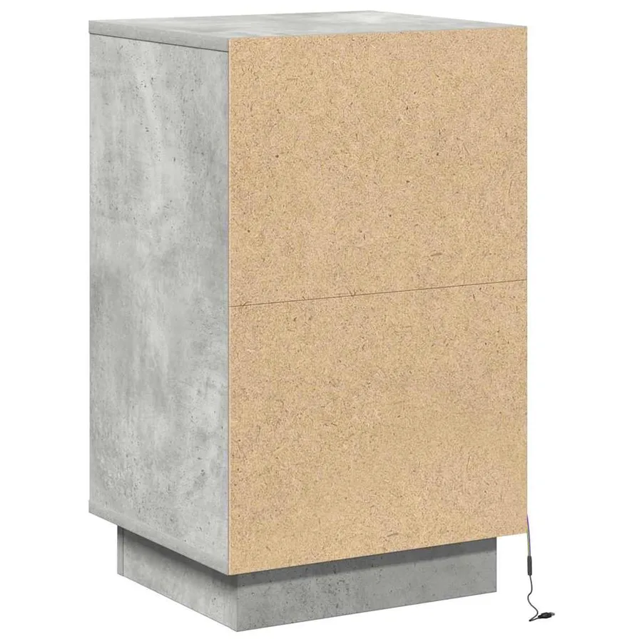 Cabinet de chevet avec tiroir Gris béton 39 x 34,5 x 65 cm - 9