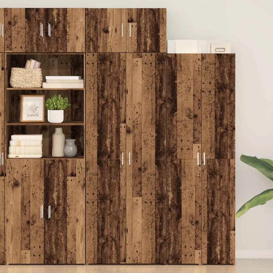 Armoire de rangement 2 pcs Bois ancien 70 x 42,5 x 185 cm