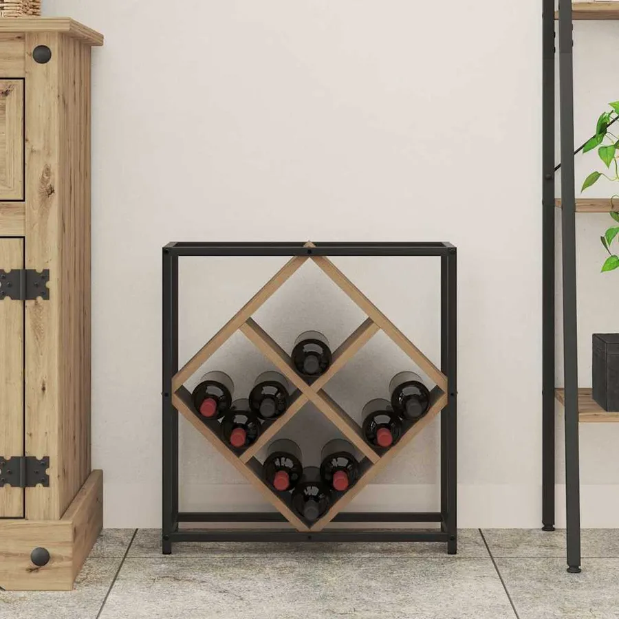 Étagère à vin 16 bouteilles Bois d'ingénierie Chêne artisanal - 4