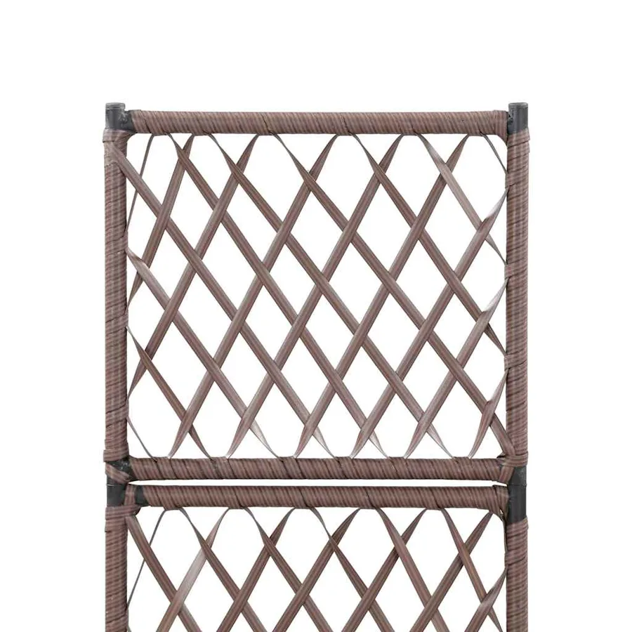 Lit surélevé treillis 1 pot 30x30x107 cm Résine tressée Marron - 5