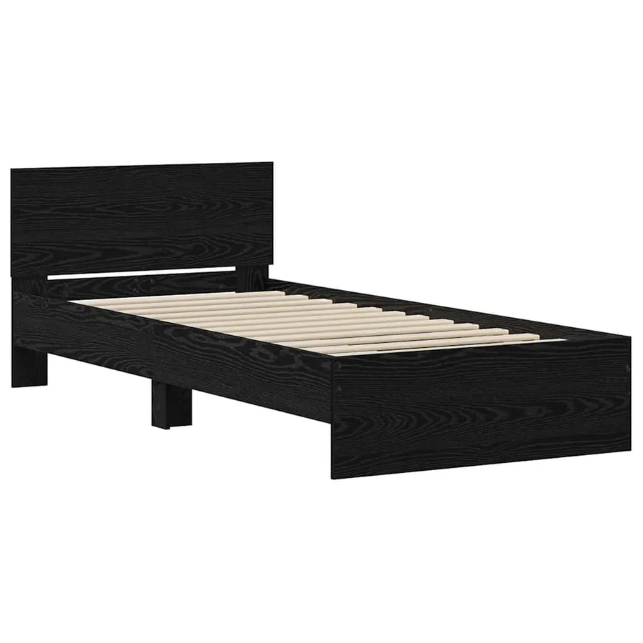 Cadre de lit Chêne noir 90 x 190 cm Bois d'ingénierie - 4