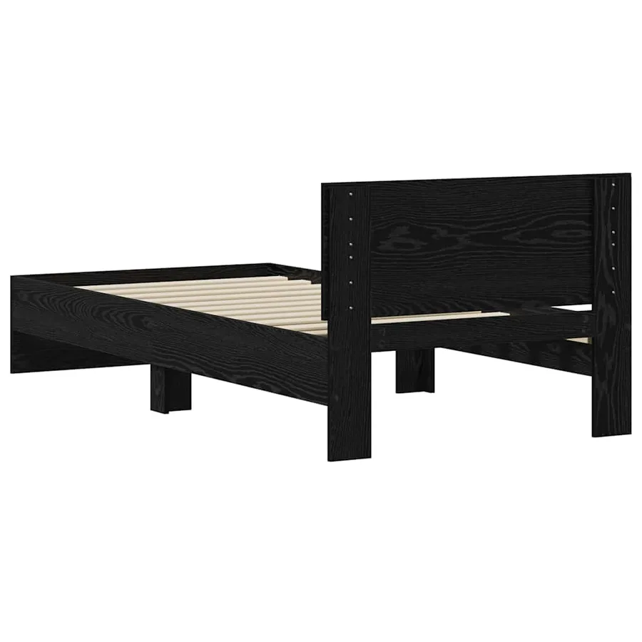 Cadre de lit Chêne noir 90 x 190 cm Bois d'ingénierie - 7