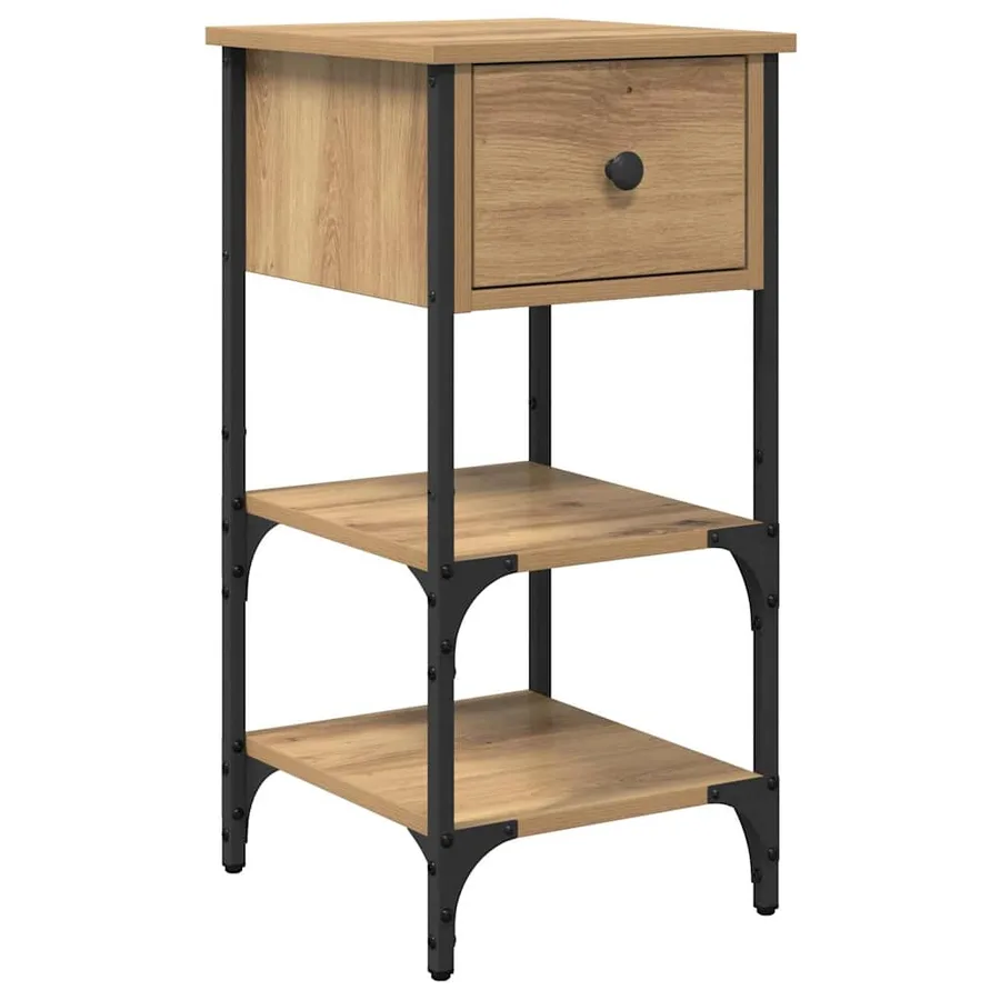 Cabinet de chevet Marron 33,5 x 36 x 70 cm Bois d’ingénierie - 2
