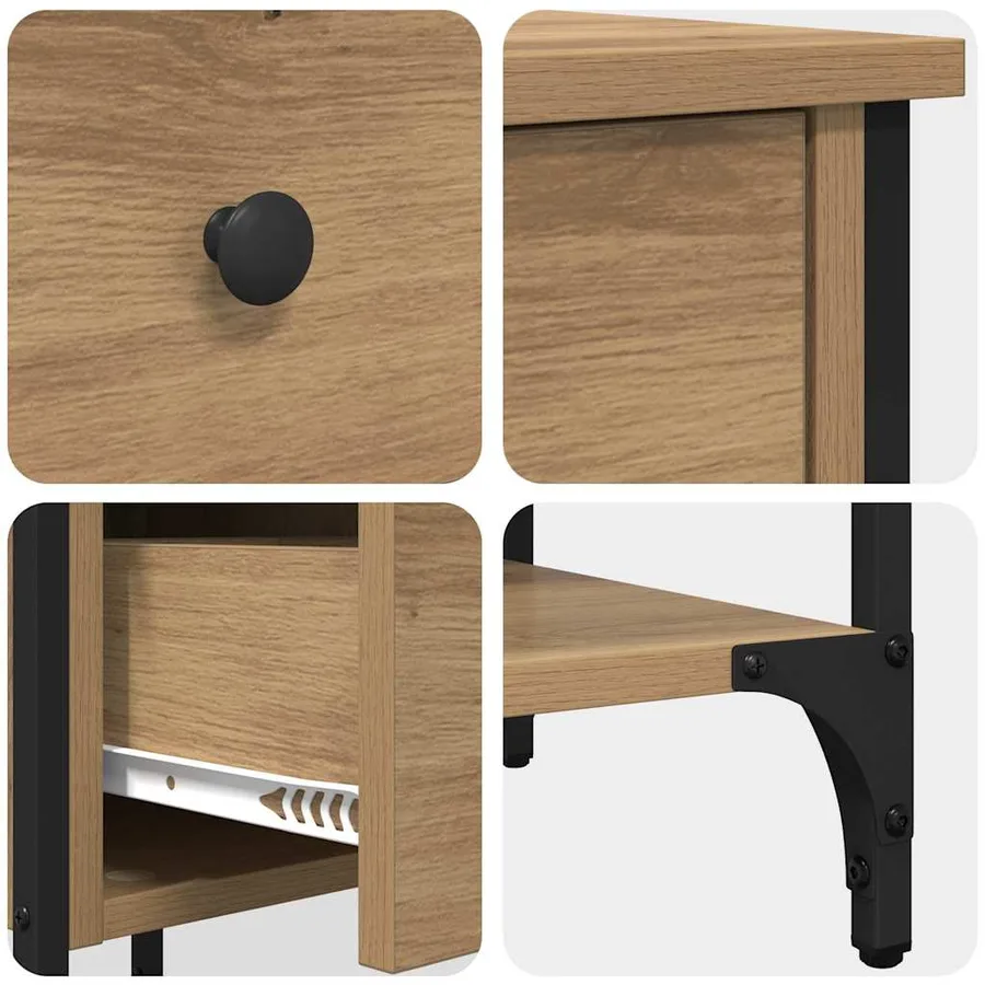 Cabinet de chevet Marron 33,5 x 36 x 70 cm Bois d’ingénierie - 9