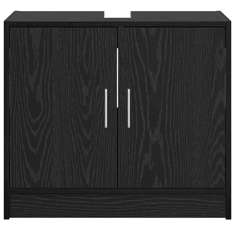 Cabinet de salle de bain avec porte Chêne noir 63 x 29 x 55 cm - 6