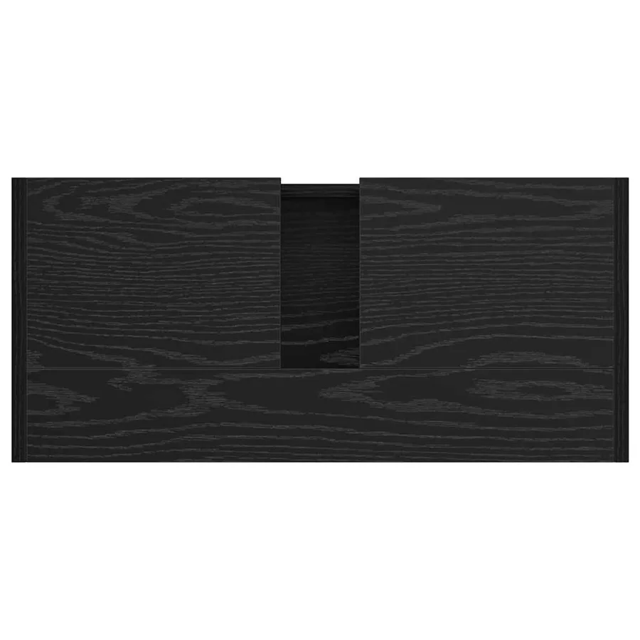 Cabinet de salle de bain avec porte Chêne noir 63 x 29 x 55 cm - 9