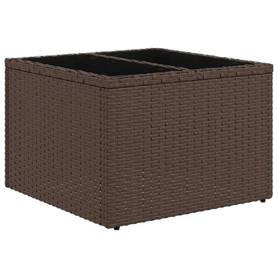 Ensemble de canapé de jardin 7 pcs avec coussins marron résine tressée - 3