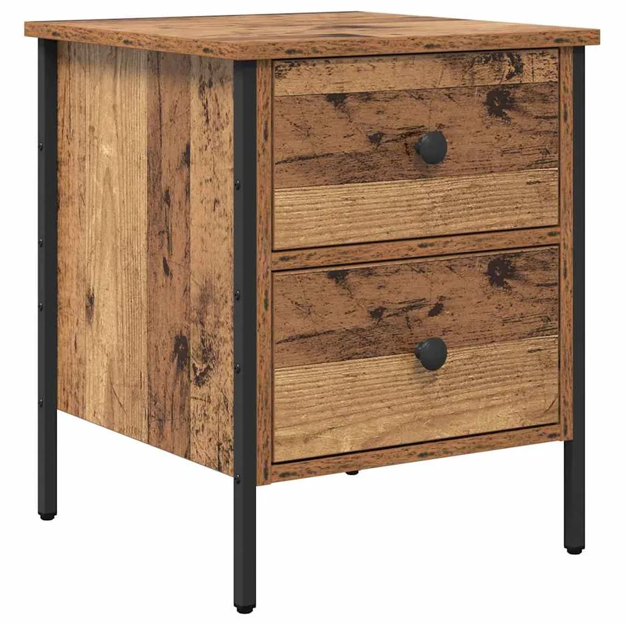 Cabinet de Chevet avec tiroir Bois ancien 40 x 42 x 50 cm - 2