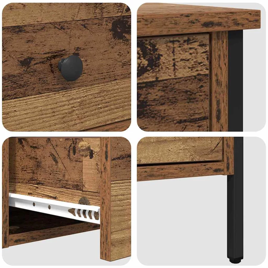 Cabinet de Chevet avec tiroir Bois ancien 40 x 42 x 50 cm - 9