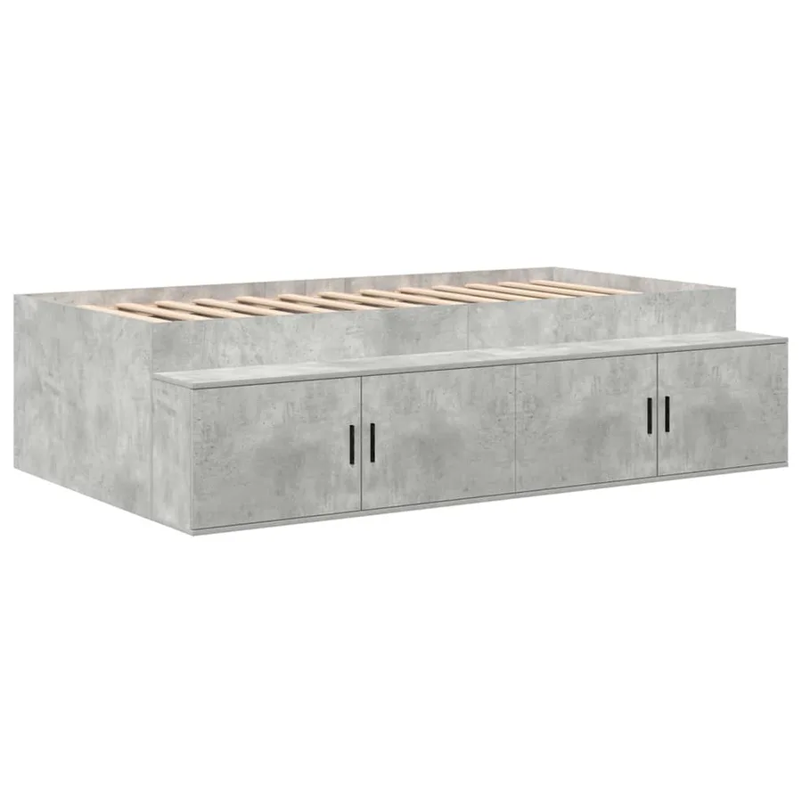 Cadre de lit avec rangement Gris béton 80 cm Bois d'ingénierie - 6