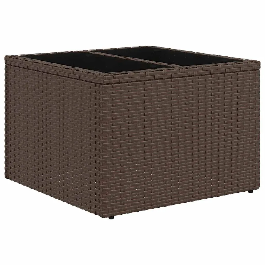 Ensemble de canapé de jardin 9 pcs avec coussins marron résine tressée - 3