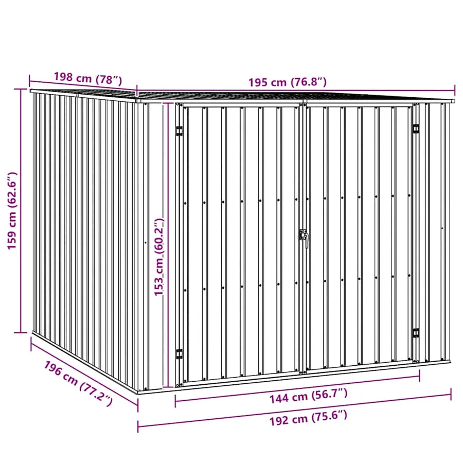 Abri de jardin Vert 195x198x159 cm Métal galvanisé - 11