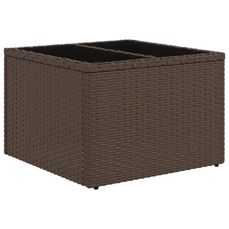 Ensemble de canapé de jardin 5 pcs avec coussins marron résine tressée - 3