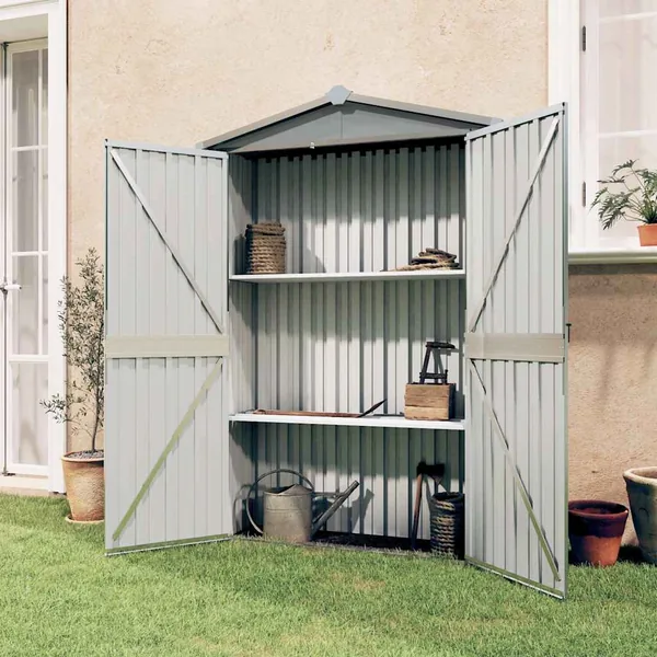 Abri de jardin Gris 116x45x175 cm Acier galvanisé