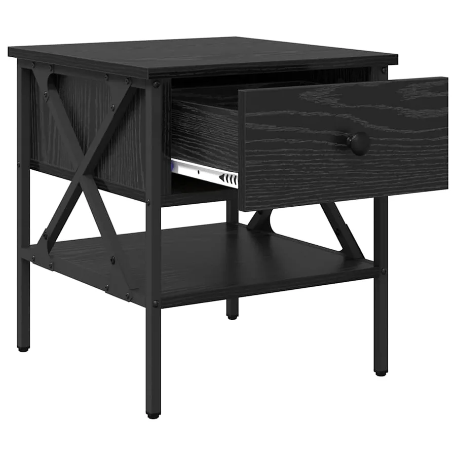 Table de chevet avec tiroir 2 pcs Chêne noir 40 x 42 x 45 cm - 6