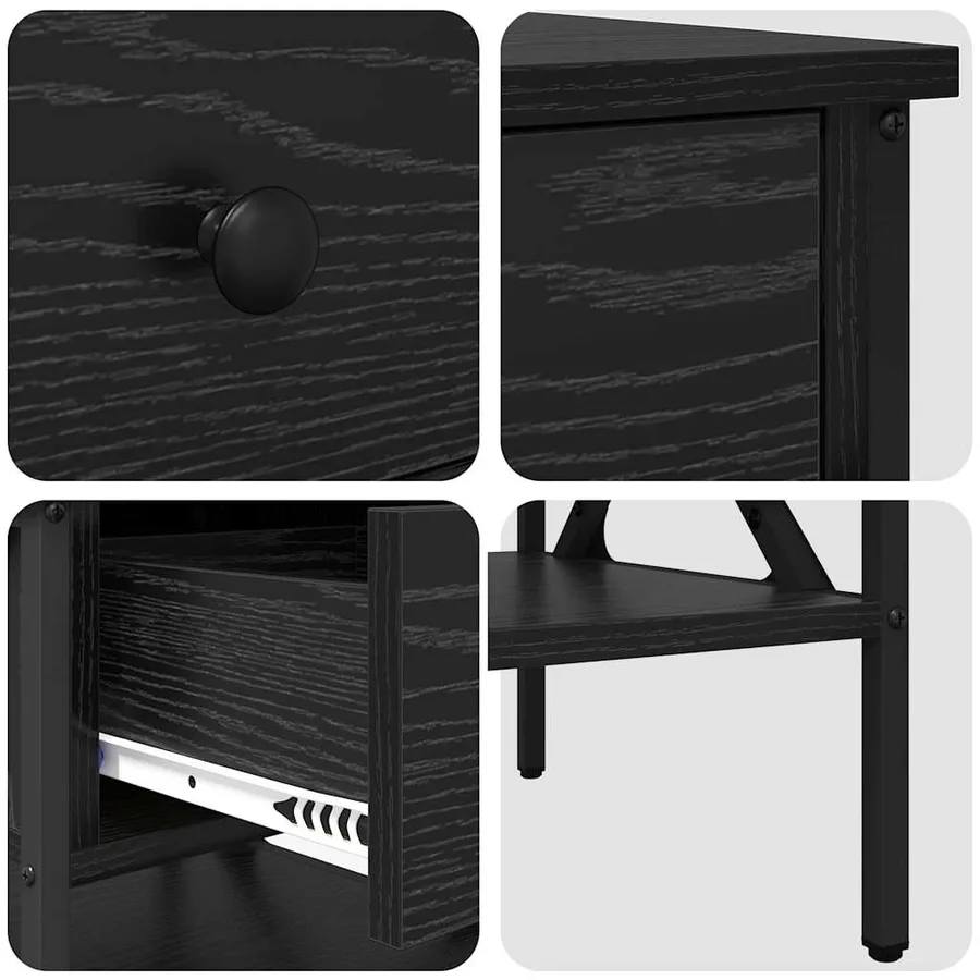 Table de chevet avec tiroir 2 pcs Chêne noir 40 x 42 x 45 cm - 8